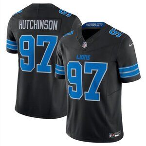 Mens Youths Kids Womens 97 Aidan Hutchinson Black Vapor Stitched Jersey